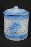 Salt Glazed Container w/ Bird Decoration