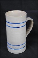 John Wygand NY, Salt Glazed Mug w/ Blue Stripe