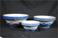 3 Salt Glazed Mixing Bowls