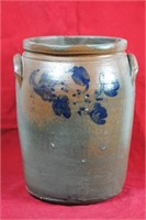 Cobalt Decorated Salt Glazed Crock