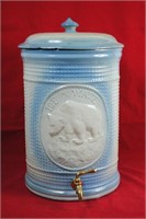 Stoneware Ice Water Cooler w/ Polar Bear