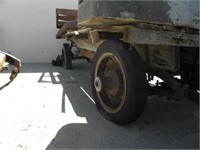 EARLY TRUCK FRAME CONVERTED TO FARM TRAILER