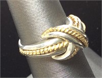 TIFFANY & CO. 925 SILVER & 18KT GOLD RING