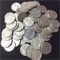 72 BUFFALO NICKELS WITH ALL DATES VISIBLE