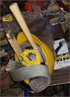 Hard Hat W/ Face Shields & Tools Hammer