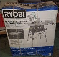 New Ryobi 10" Portable Table Saw Rts21 Quick Stand