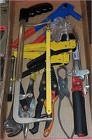 Lot Of Hand Tools Saw Snips Wire Stripper