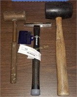 Lot Of Hammers Copper Tack Rubber Mallet