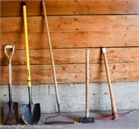 Misc. Yard Tools - Shovels, Sledge Hammer, Pick