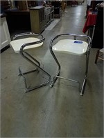 pair mid century chrome z bar stools borger
