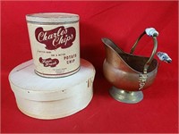Vintage Copper Scuttle, Chip Tin & Cheese Box