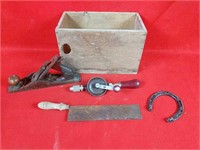 Vintage Wooden Crate & Tools