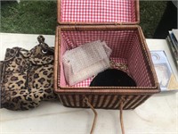 Wicker Basket with Four Purses
