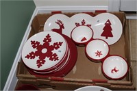 Two box lots Christmas dishes