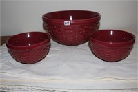 Longaberger Pottery mixing bowls -I large and 2