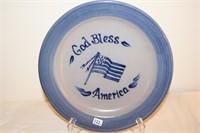 Rowe Pottery God Bless America plate