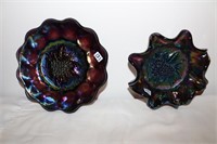 Imperial Heavy Grape Carnival Scalloped Bowl and