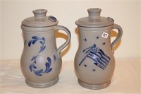Rowe Pottery 2002 pot with candleholder lid
