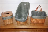 Longaberger Baskets with liners and protectors
