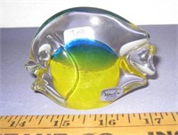 Vintage Pretty Colorful Glass Fish Paper Weight