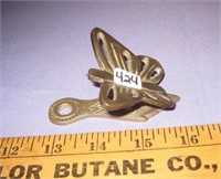 Vintage Brass Butterfly Hanging Wall Clip