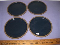 Set of 4 Heavy, Navy Stoneware Salad Plates