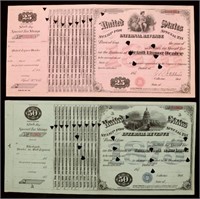 [Liquor Tax] 19th c. American Large Tax Stamps