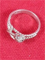 Sterling Silver Ladies Rose Ring