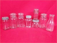Vintage Jar Lot w/ Milk Bottle