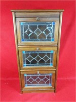 Three Level Stained Glass Cabinet