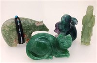 4 PRECIOUS STONE FIGURINES