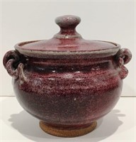 STONE DOUBLE HANDLED WITH LID