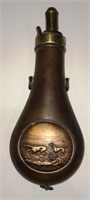 JAMES DIXON & SONS BRASS HUNTING POWDER FLASK