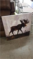 Metal Moose On Canvas