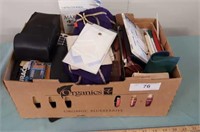 Box Of Items From Desk Drawer (pens, Camera Etc)