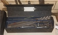 Old Dunlap Metal Tool Box W/ Allen Keys & Drillbit