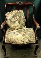 Furniture Antique Dark Walnut Parlor Chair