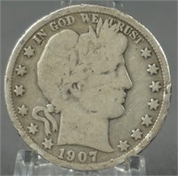 1907-D Barber Silver Half Dollar