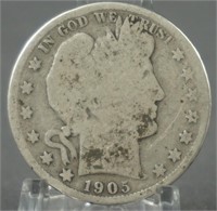 1905-S Barber Silver Half Dollar