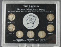 Mercury Silver Dime 7 Coin Legend Set