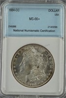 1884-CC Morgan Silver Dollar NCC MS 66