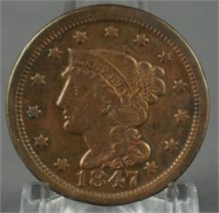 1847 Braided Hair Large Cent