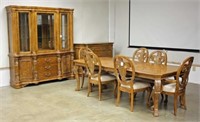 Nine Pcs. Dining Room Suite w/ Lighted Breakfront