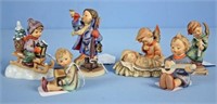 Six Hummel Figurines - Angel Watching Over Baby