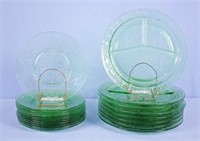 20 Cameo Green Depression Glass Plates