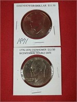 1971 & 1976 Eisenhower Dollars