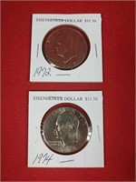 1972 & 1974 Eisenhower Dollars