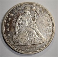 1847 SEATED DOLLAR  AU/BU