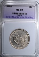 1868-S SEATED LIBERTY HALF DOLLAR, ENG CH BU