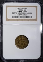 1863 CIVIL WAR TOKEN F-890B-10B, NGC AU-55